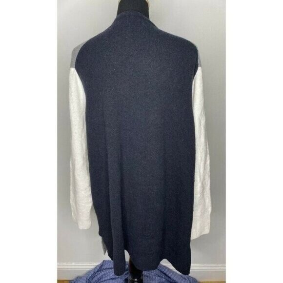Madewell Womens Colorblock Black/Gray Kent Wool Alpaca Open Cardigan SZ XL - Picture 3 of 10